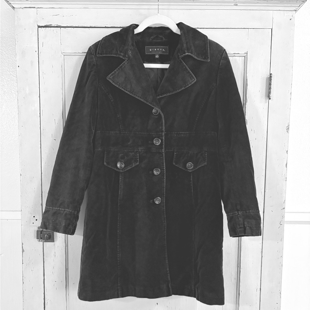 Black Velvet Button Down Holiday Coat